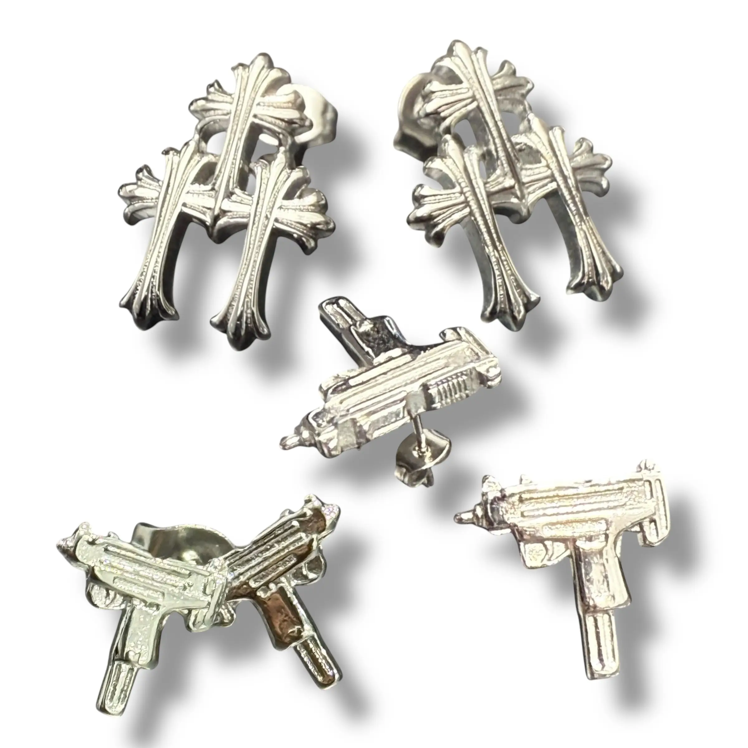 Alannsito Uzi Earrings Stainless Steel Color