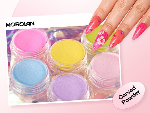 MOROVAN Acrylic Nail Blossom Kit with Everything: Elysium Series Professional Acrylic Set with UV Lamp, Nail Charms & Glitter Acrylic Powder, Complete Nail Starter Kit for Beginners