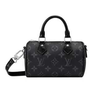 Louis Vuitton Nano Speedy Handbag for Women – Classic Monogram Coated Canvas, Shoulder or Handheld Style, Black