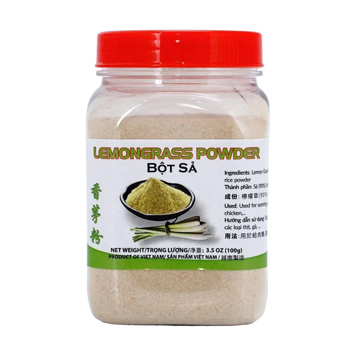 Vietnamese Lemongrass Powder 100g - All-Natural Asian Spice for Authentic Flavor in Curries, Tom Yum, Stews & Rice Dishes - Premium Ground Lemongrass for Cooking & Grilling