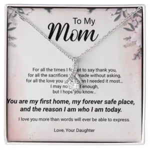 To My Mom – Forever Safe Place Heart Necklace | Emotional Gift From Daughter | Mother's Day Gift