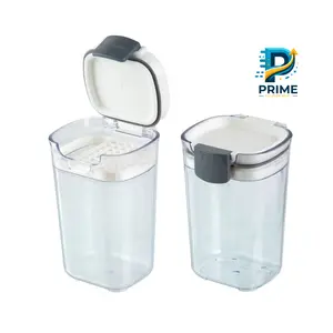 Progressive Prepworks ProKeeper 5oz Seasoning Keepers | Set of 2 Kitchen Spice Utensils Airtight Container Pepper Stackable Plastic With Lid