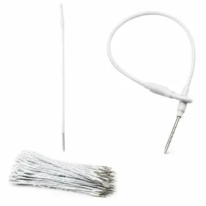 Durable Security Tags with Lanyards and Wire Loops, Anti-Theft EAS Loss Prevention Equipment for Retail Stores (White)