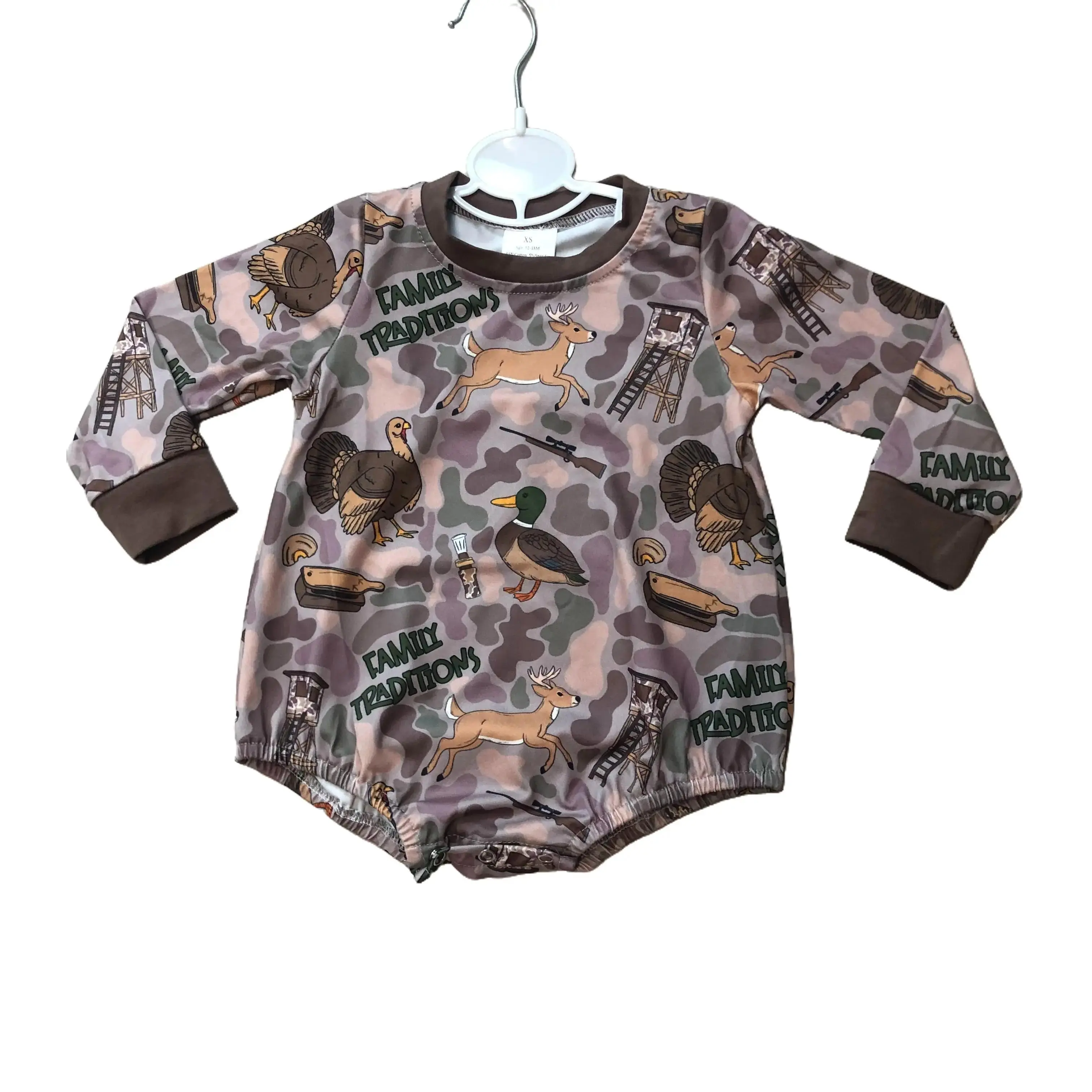Baby Boy Thanksgiving Bubble Turkey Bodysuit, Festive Baby Clothing