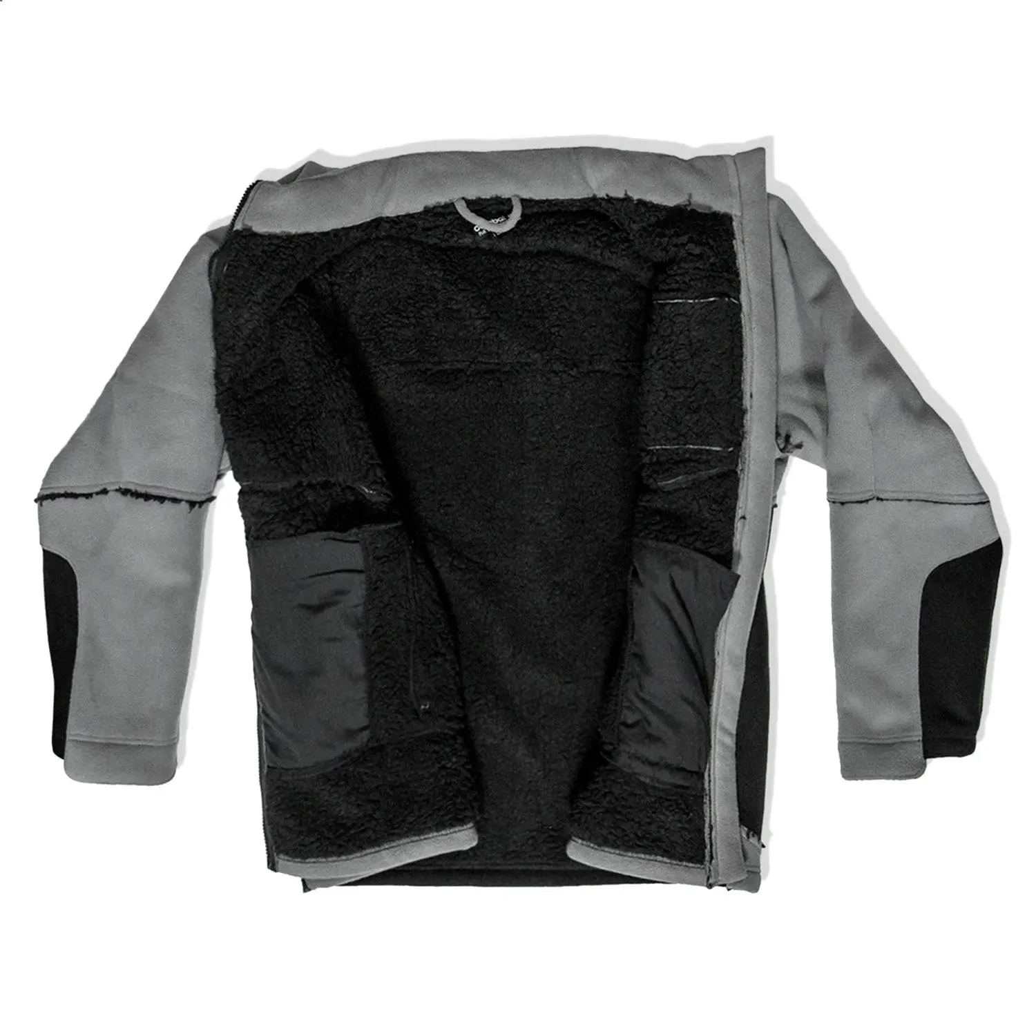 Men's Thick Stretch Fabric Heavyweight Fleece Coat, Plush Sherpa Fur Lining, Tactical Athletic Fit Winter Top with Zipper Pockets