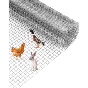 Garvee 1/2 inch Hardware Wire Mesh, 48 inch x 100 feet, 19GA Galvanized Wire for Chicken Fencing, Cage, Coop, Silver