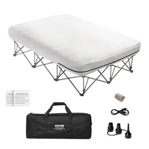 Spring new arrivals Air Mattress Twin with Frame, 2 Person Inflatable Mattress with Pump & Rolling Carry Case, Portable Folding Blow Up Mattress Supports 600lbs, Fast Inflating Air Bed for Home, Guests & Camping