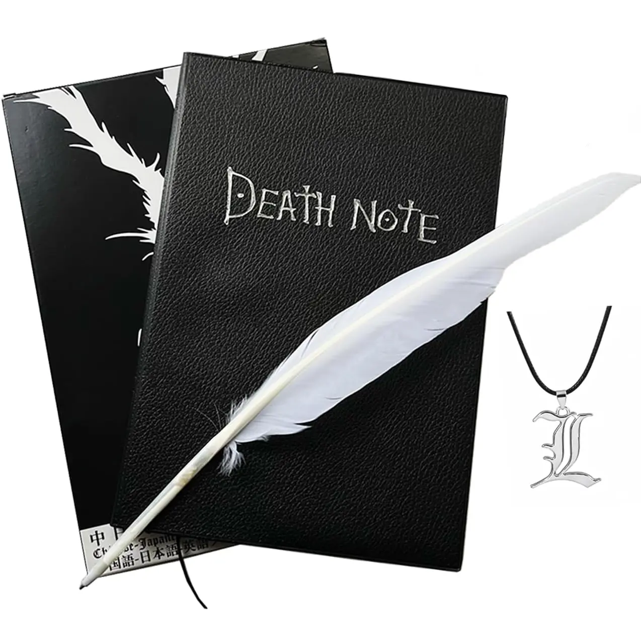 Deathnote Book Anime Accessories Set Feather Pen and L Necklace