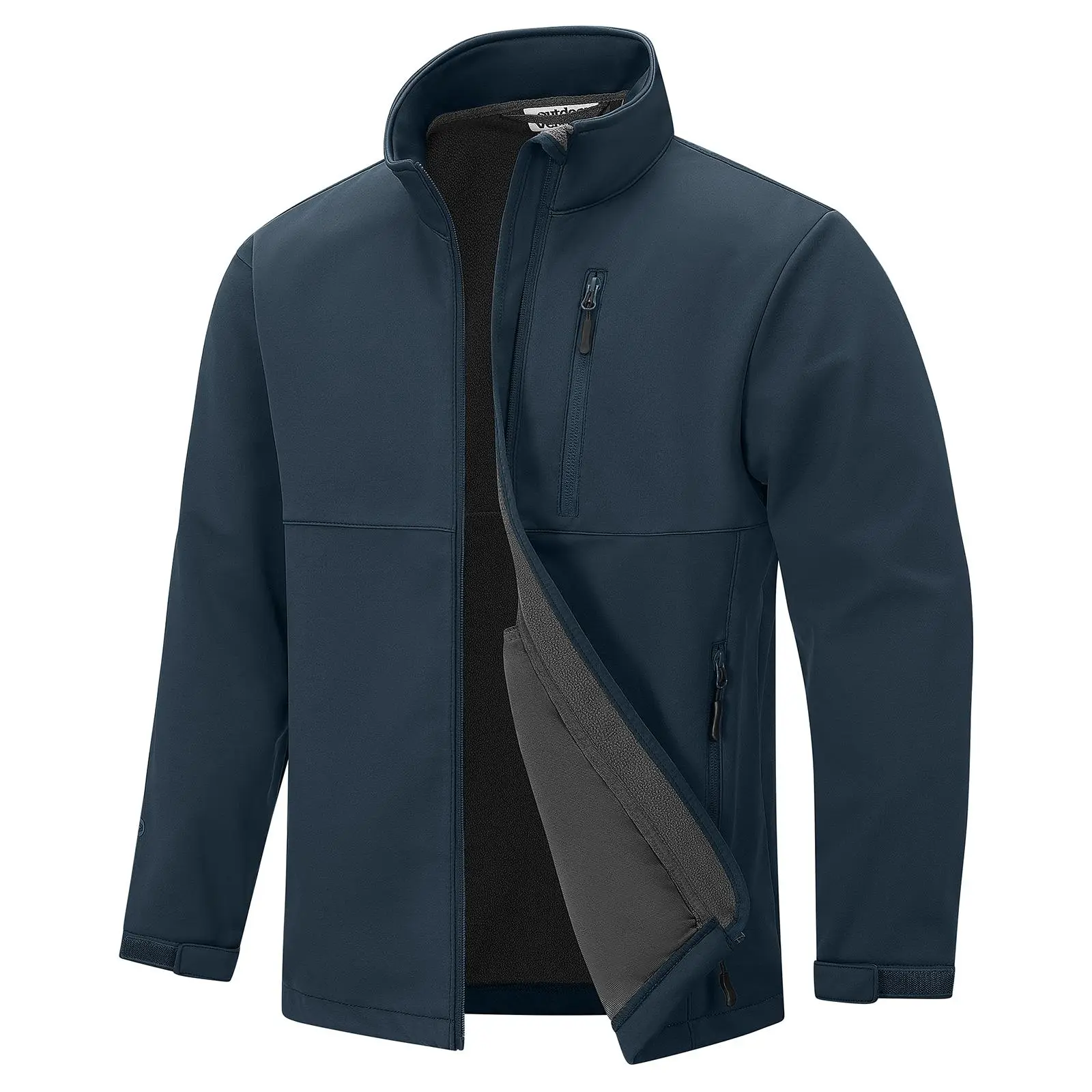 Outdoor Ventures Men's Softshell Jacket Waterproof Fleece Lined Rain Shell Jacket Lightweight Windbreaker for Hiking Travel