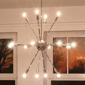 UHP2522 Modern Chandelier, 25-1/2"H x 24.167"W, Polished Nickel Finish, Baltimore Collection