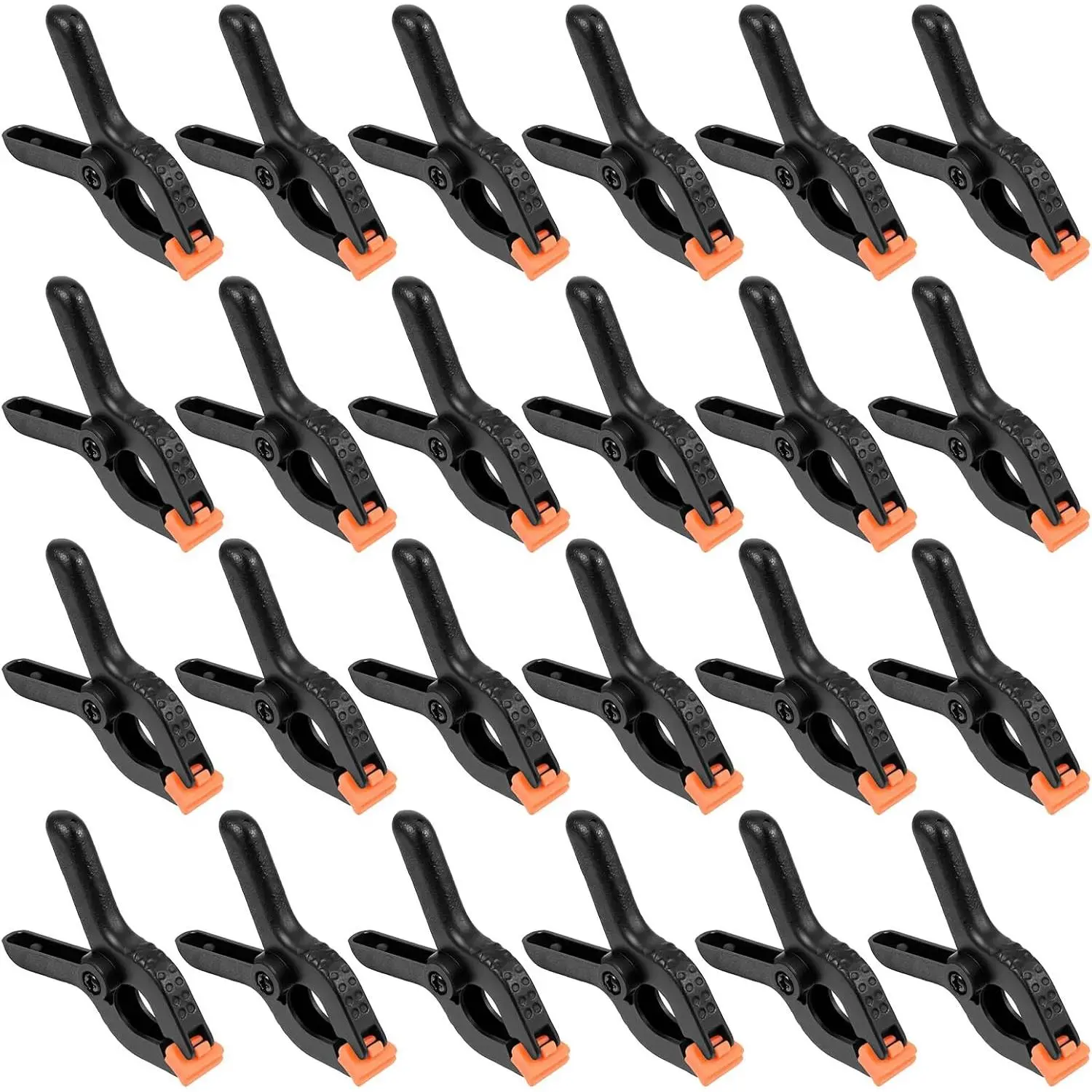 12 count Black Plastic Spring Clamps, Anti-Slip Clips for Balloon Arch Clips for Backdrop, Heavy Duty Plastic Clamp for Backdrop Curtain and Photo Prop
