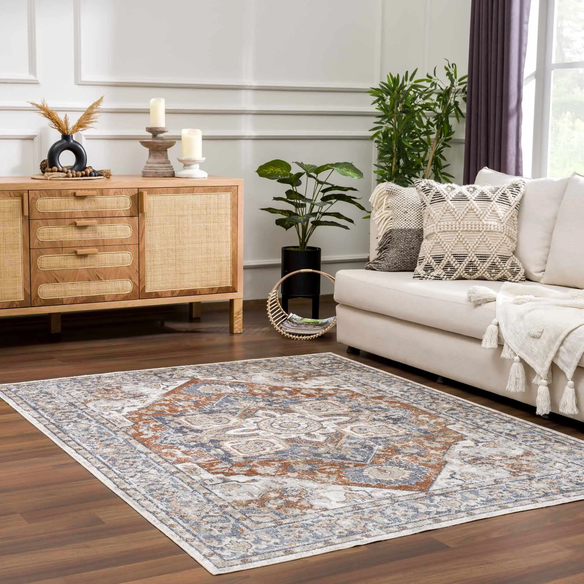 Erna Washable Indoor Area Rug - Clearance, Home Decor Piece, Living Room Mat, Home Decor Rugs, Indoor Area Rugs