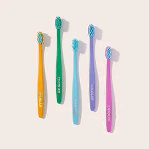 COCOLAB 5 Pack of Cocobrush Toothbrushes - Pool Blue, Bright Jade, Golden Poppy, Lilac Cloud, Cherry Blossom — 16x More Effective – Dentist-Designed Oral Care for a Cleaner, Brighter Smile