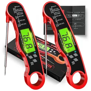 Digital Meat Thermometer for Cooking - IP67 Waterproof Kitchen Thermometer with Backlight and Hold, Fast Instant Read Thermometer, Candy Making, Outside Grill, Stocking Stuffers for Men-2 Pack