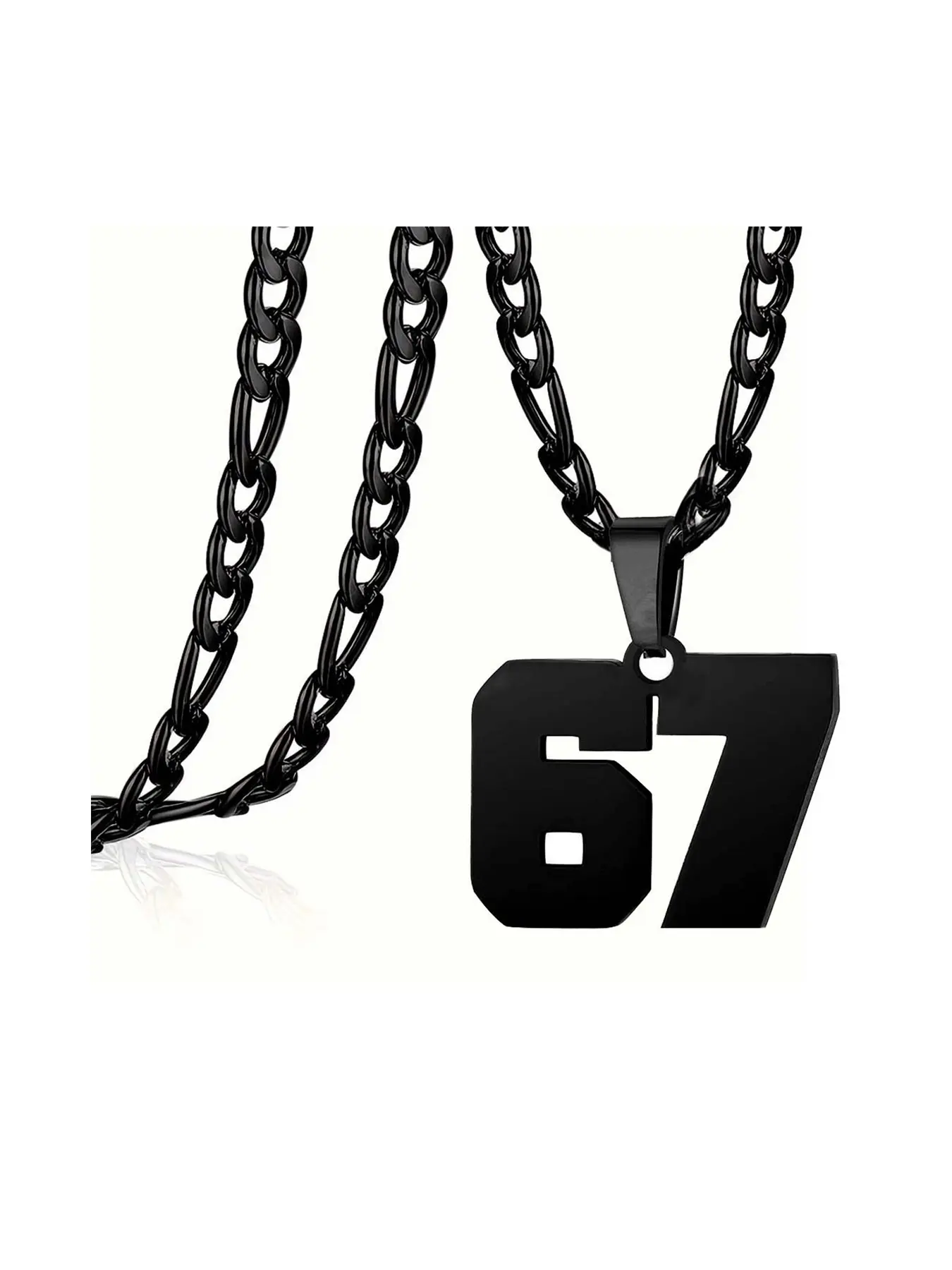Men's Personalized Jersey Number Cuban Link Necklace, Stainless Steel Sports Pendant Chain, Inspirational Jewelry for Baseball/basketball/football Teams, Cuban Link Chains