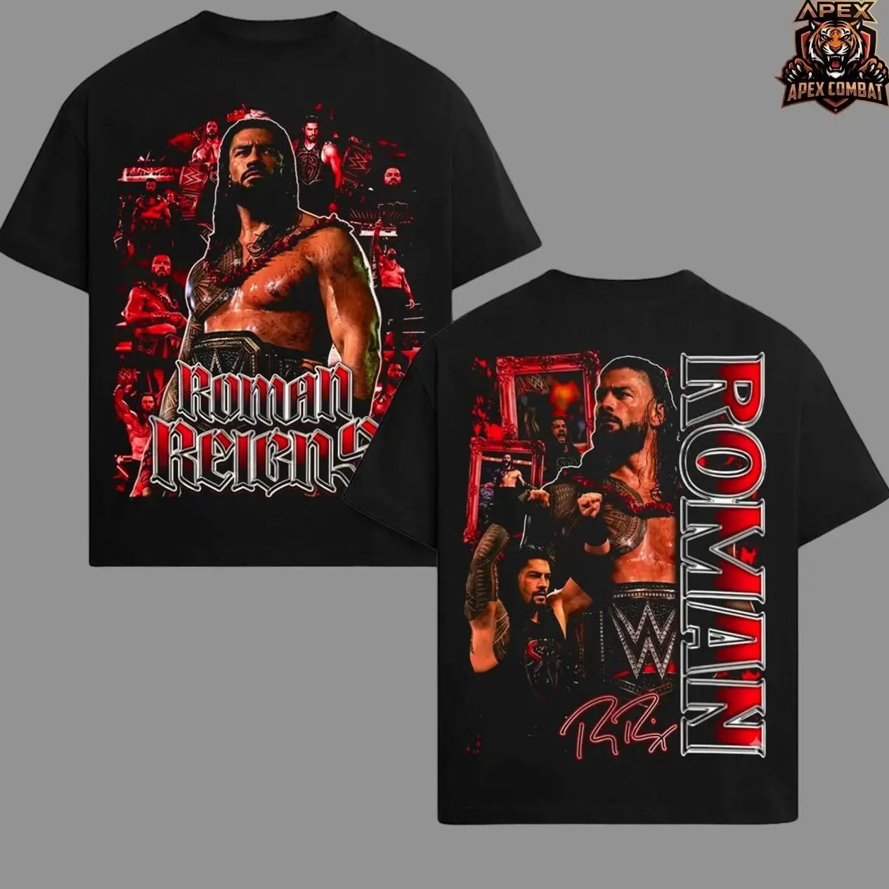 Roman Reigns Tribal Chief Wrestling Graphic T-Shirt, WWE Champion Inspired Streetwear Tee, Bloodline Era Red Black Design, Undisputed Title Shirt, Oversized Cotton Unisex Casual Outfit, Retro Style Fan Apparel Gift A7B