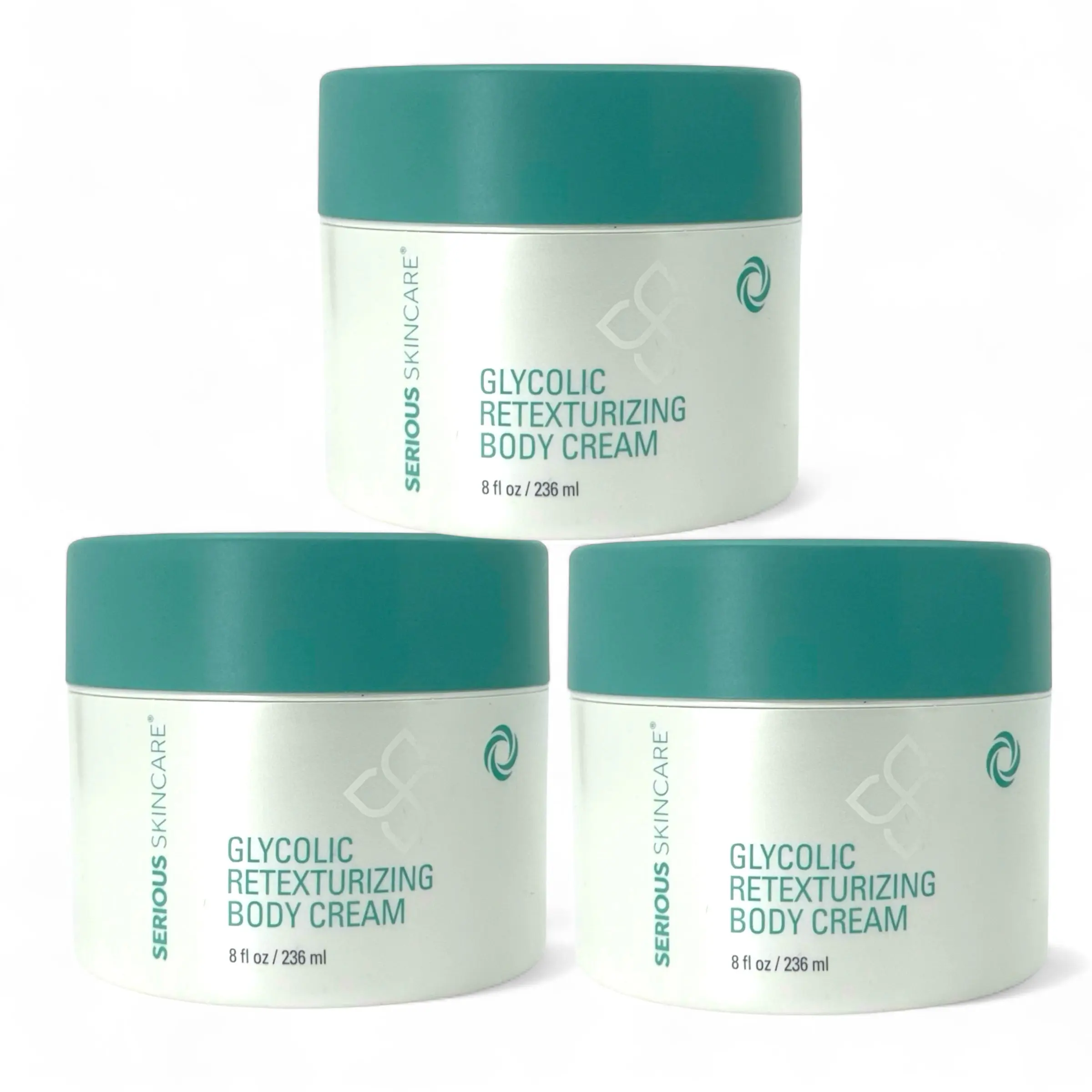 Serious Skincare Glycolic Retexturizing Body Cream Trio - Pro-Aging Formula for Firmer, Smoother Skin - 8 fl oz / 236 ml Each