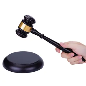 Gavel and Sound Block Set, Handmade Wooden Gavel and Round Hammer, Suitable for Lawyers and Legal Professionals, Court Auction Hammer