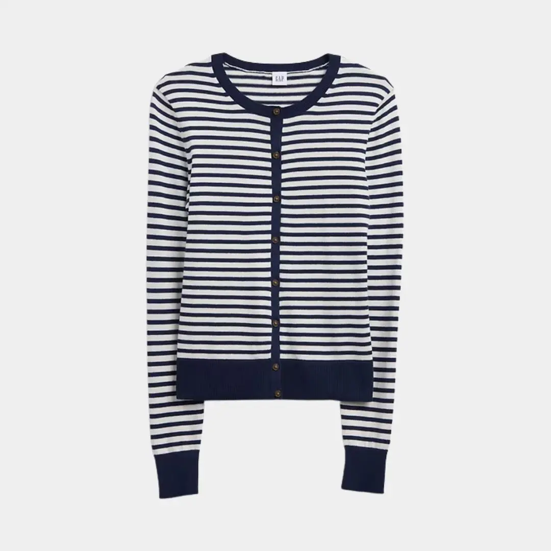White Navy Stripe