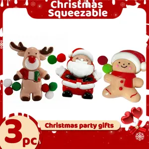 New Santa Claus, Reindeer, and Snowman Stress Relief Toy , made of safe materials, perfect for Christmas holiday parties,gifts for kids soft quick rebound