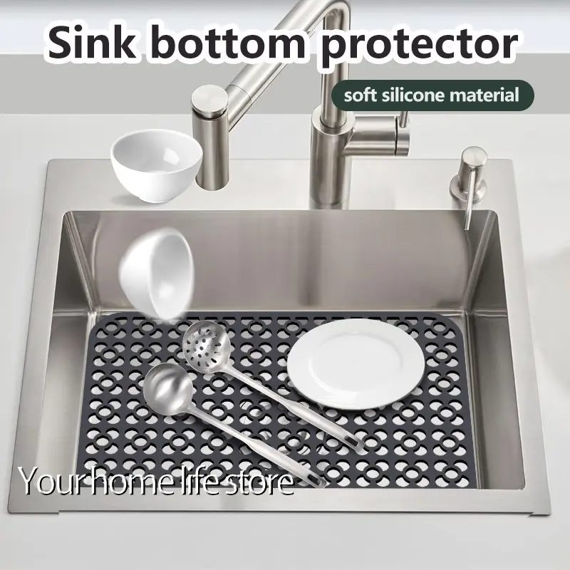 Sink Protectors for Kitchen sink,Non-slip Silicone Sink Mat Grid for Bottom of Farmhouse Stainless Steel Porcelain sink,dishes drying mat for kitchen