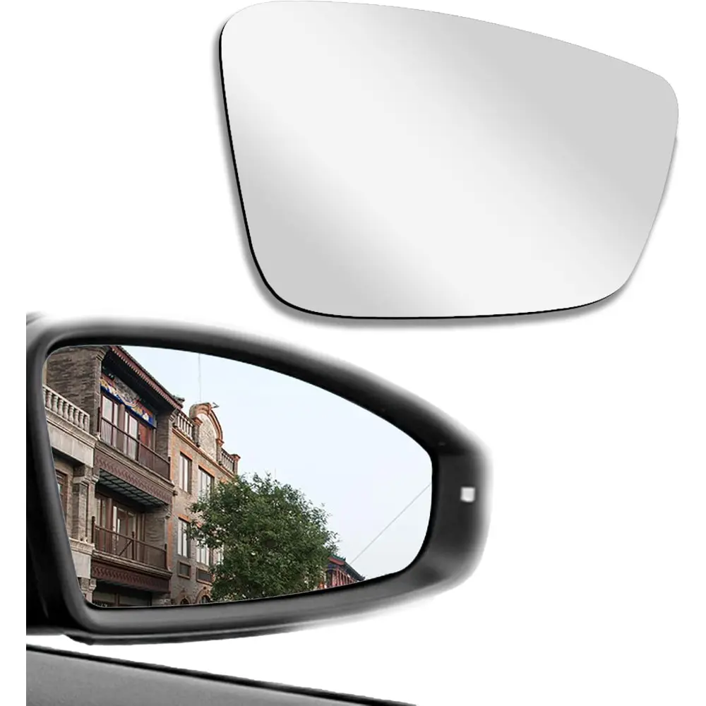 Heated Passenger Right Side View Mirror Glass Replacement with Rear Holder for 2011-2018 Volkswagen Passat, Jetta, Beetle - Automotive Car Accessories