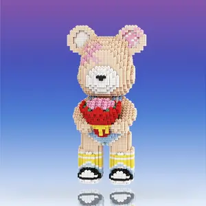 Bear Design Building Block Toy, Including Tool Hammer, Environmental Protection Material Assembly Toy, Stress Relief Toy For Adults, Block Figures, Building Block Model, Bricks