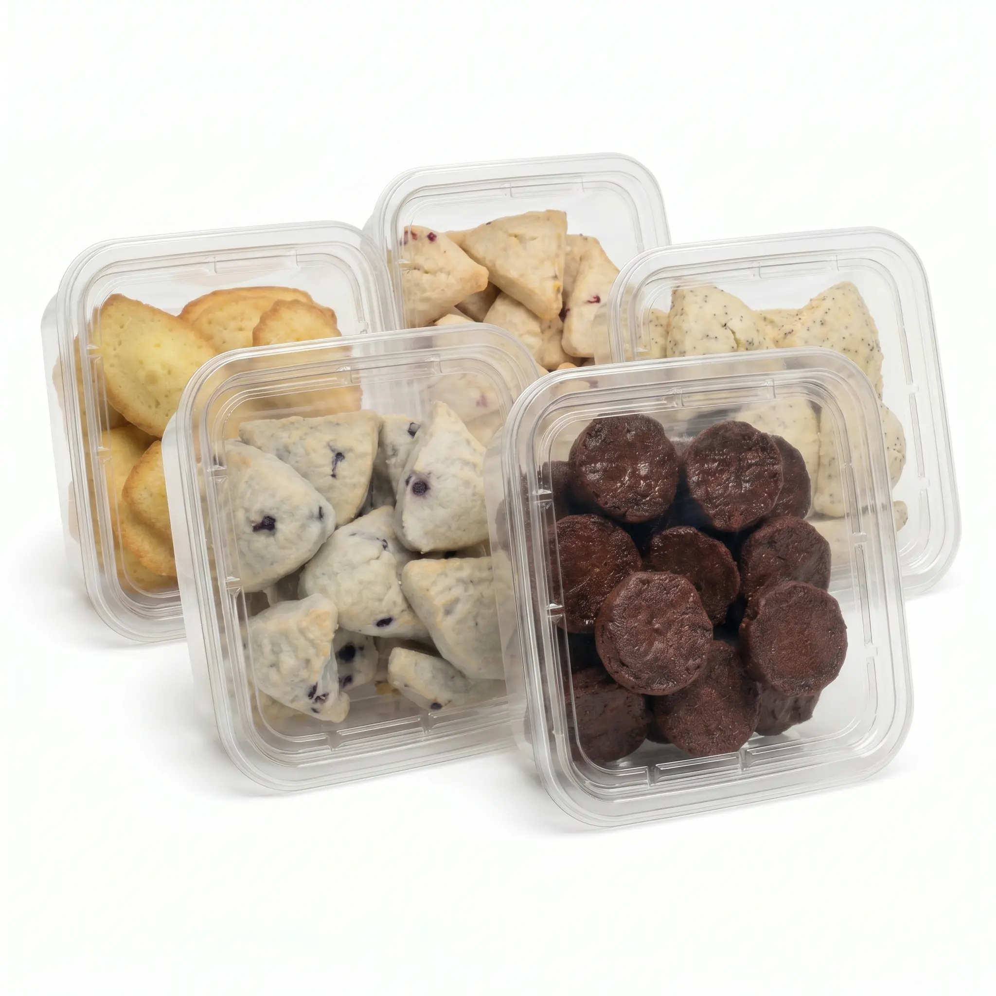 Carlotta's Bakery Perfect Bite Bakery Treats Variety Pack, 5 Assorted Containers | Brownies, Madeleines, 3 Scones: Orange Cranberry, Lemon & Blueberry
