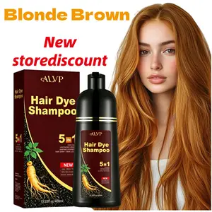 ALVP 2026 5 In 1 Herbal Wine Red Hair Dye Shampoo, Gray Coverage, Long Lasting, Ginseng Nourishing Scalp Care for Women & Men