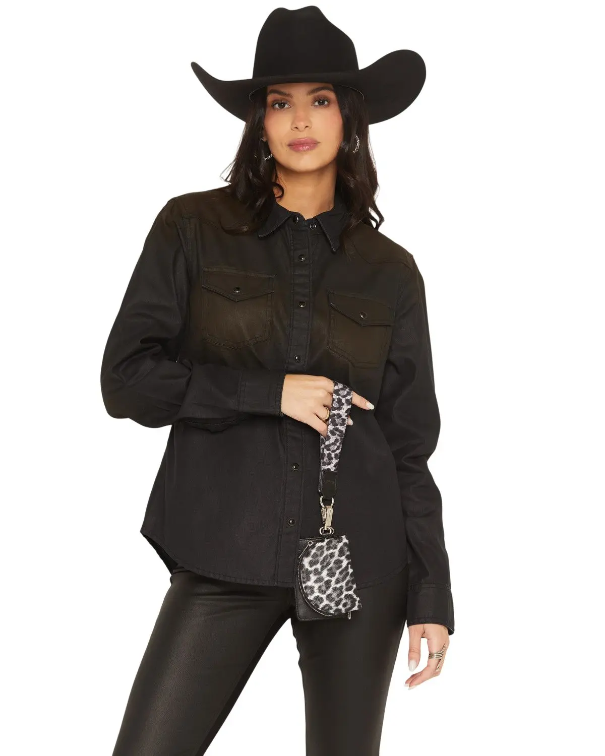 Wrangler Women's Women'S Boot Barn Leopard Print Keychain Coin Wallet - Shy04-W0051 Lp-Bk