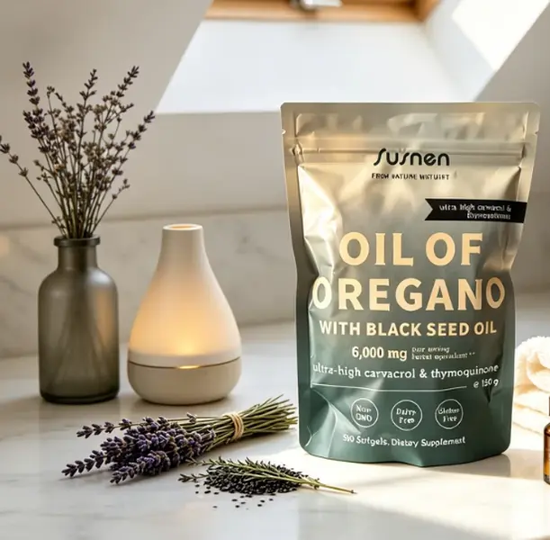 SUSNEN Oregano Oil Softgels 300mg 20:1 Extract with Extra Virgin Olive Oil, Standardized to 165mg Carvacrol, Herbal Supplement for Immune & Digestive Support