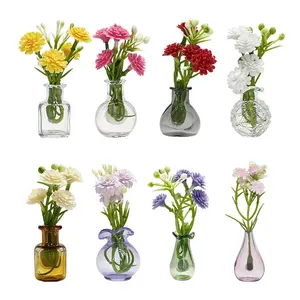 8Pcs Cute Mini Ceramic Vase Magnets for Fridge, Funny Small Vase Magnetics with Flowers, Updated Strong Magnetic Tiny Plant Vases for Refrigerator, Kitchen, Office Decoration