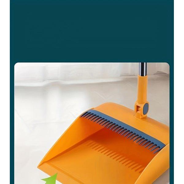 Long Handle Broom and Dustpan Set 2 Pack – 48.8 Inch Upright Sweeping Set, Rotating Head, Floor Cleaning for Kitchen Wood Floor Pet Hair Long Handle Broom and Dustpan Set 2 Pack – 48.8 Inch Upright Sweeping Set, Rotating Head, Floor Cleaning for Kitchen Wood Floor Pet Hair