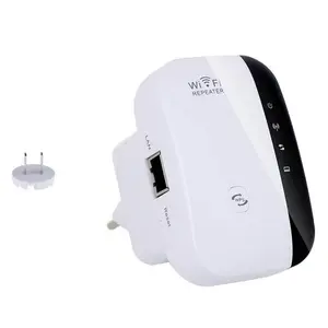 WiFi Extender Signal Booster 300mbps, WiFi Range Extender, Wireless Internet Repeater, Long Range Amplifier with Ethernet Port, Access Point, 1-Key Setup, Alexa Compatible
