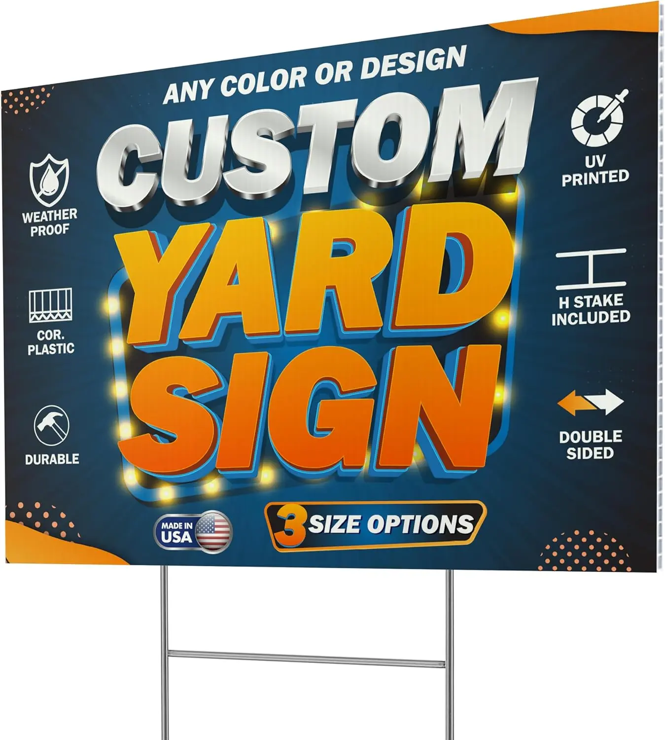 24"x18" Custom Print Yard Signs - Lightweight Weatherproof Metal, Plastic, Coroplast Construction - Home Decor Plaque for High Visibility, Events, Advertising