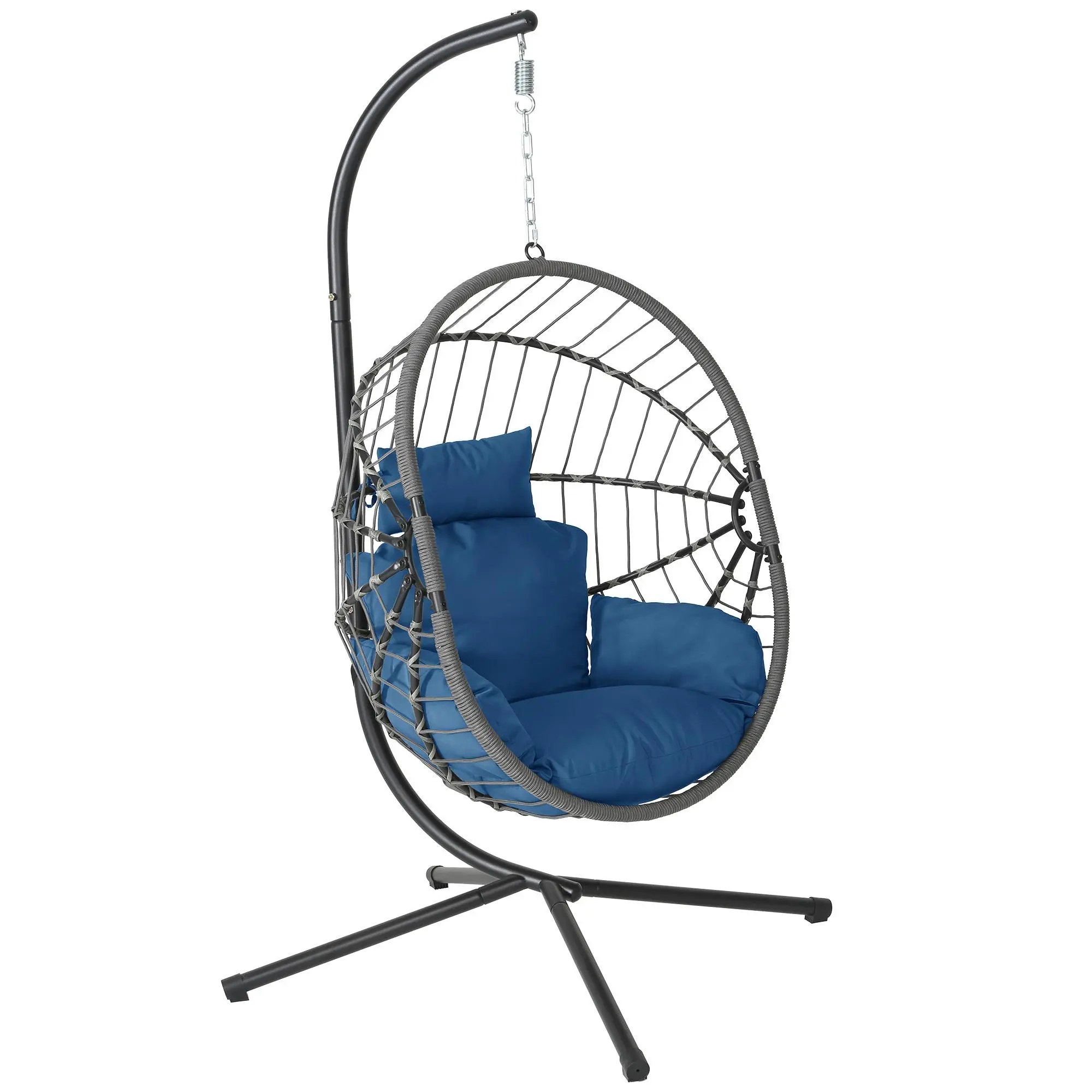 Premium Egg Patio Swing Chair, All-Weather Wicker, 350LB Capacity & Included Cushion,Summervibes