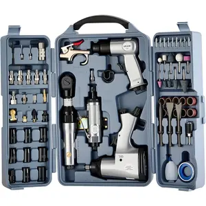 VEVOR 71 Pieces Pro Air Tool and Accessories Kit - 1/2" Air Impact Wrench, 3/8" Ratchet Wrench, 1/2" Die Grinder, 4500BPM Hammer, Blow Gun for Auto Repair, Home DIY Project - Storage Case Included