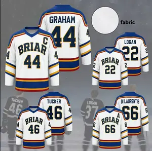 66 Di Laurentis Custom Off Campus Senior Pro White Hockey Jersey Shirt | Briar University Graham/Logan/Tucker/Di Laurents Jersey Shirt