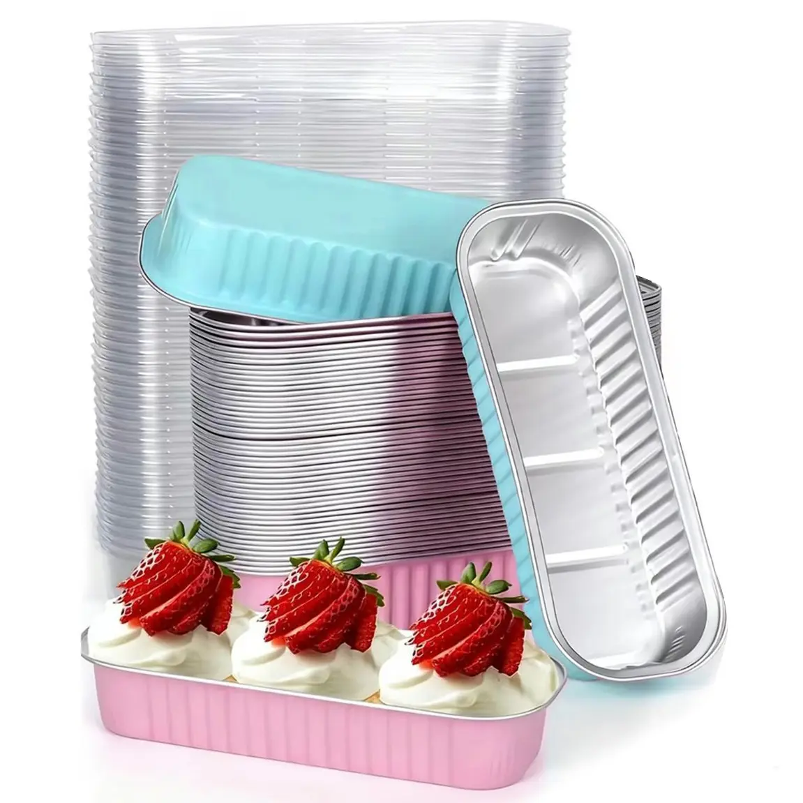 50 Pack Mini Aluminum Foil Baking Pans With Lids, Heat Resistant High Quality Bakeware Molds For Cakes, Bread & Cheesecake, Baking Dish Set, Ideal for Large Gatherings, Home Kitchen Bakeware, Kitchenware Bakeware