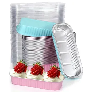 50 Pack Mini Aluminum Foil Baking Pans With Lids, Heat Resistant High Quality Bakeware Molds For Cakes, Bread & Cheesecake, Baking Dish Set, Ideal for Large Gatherings, Home Kitchen Bakeware
