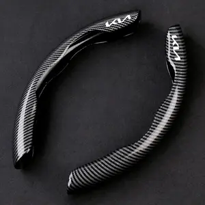 Carbon Fiber Car Logo Steering Cover Non-Slip Universal For Kia KN Rio 2 3 4 X Line Kombi Sedan K2 K3 K4 K5 KX1 KX3KX5 Sportage