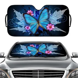 Butterfly & Flower Pattern Car Window Tint, 1 Count Universal Car Window Protector, Car Accessories for Girls Women Car Gift, Car Accessories, Car Essentials, Car Sunshade Tools, Car Window Shades