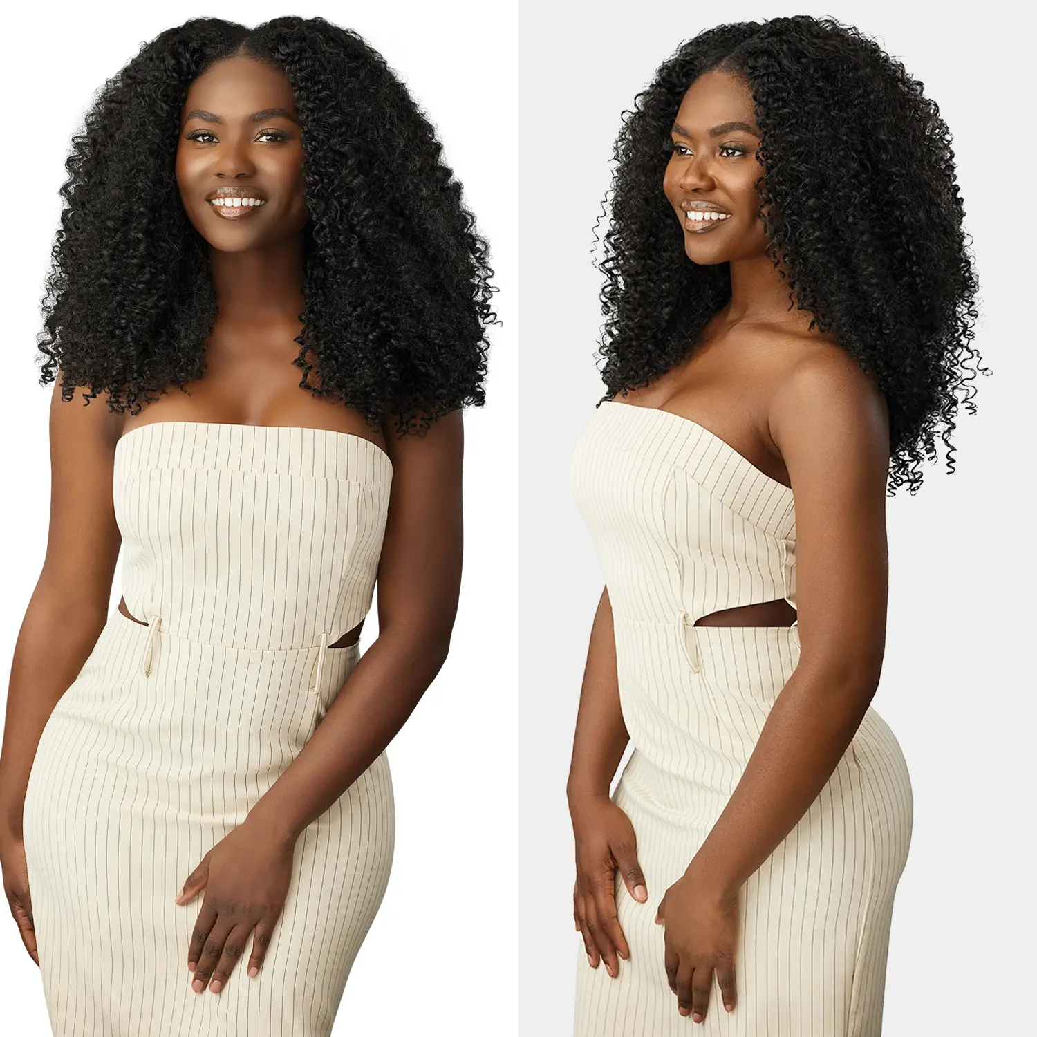 Outre Big Beautiful Hair Bohemian Curl Clip-In Extensions, 14-Inch Human Hair Premium Blend for Volume and Length, Affordable 9-Piece Set, Human Hair Extensions