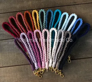 Handmade Macrame Wristlet / Wrist Lanyard Key Chain Clip | swivel bohemian boho accessories bridesmaid gift ideas arm wrap loop