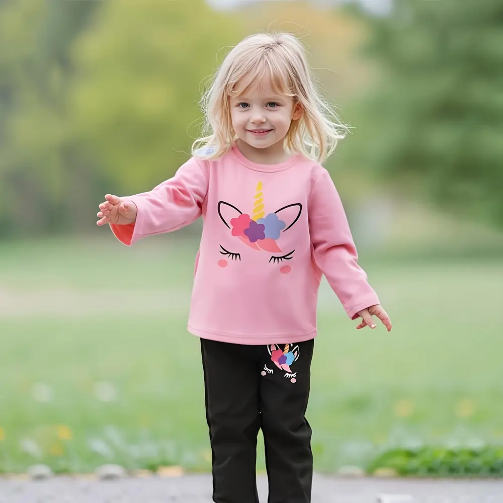 SCKTOO Toddler Baby Boy Girl Clothes Print Long Sleeve Top Pants 2PCS Summer Baby Outfit Set Sweatsuit