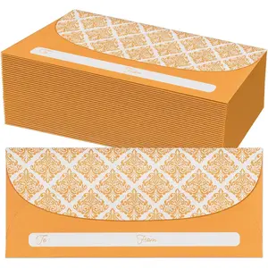 Envelopes for  Gifts, 100-Count Elegant  Victorian Bloom Damask Envelopes for Christmas, Birthdays, Weddings, Graduations, 3 x 7 Inches