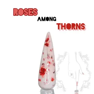 Roses Among Thorns | Flower Nail Dip Powder For Acrylic Nails, Red Flower Powder For Nail Art