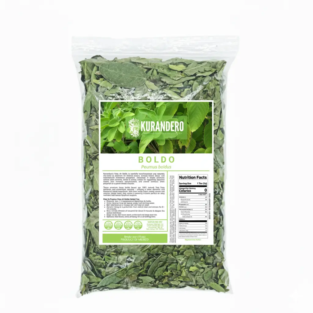 KURANDERO Boldo Leaf Tea 4oz (113gr)– 100% Natural Hojas de Boldo, Herbal Aromatic Tea, Caffeine-Free, Non-GMO, Single Pack