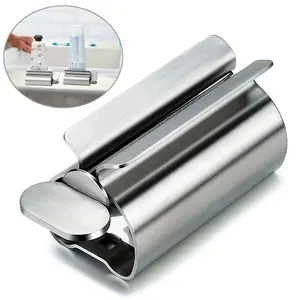 Stainless steel toothpaste squeezer: a labor-saving and hygienic hose squeezer for bathrooms, a manual rotating facial cleanser toothpaste squeezer, Toothpaste Dispenser