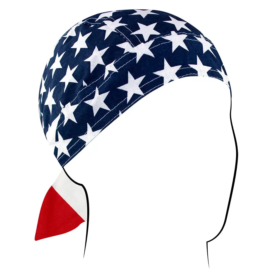 Zan® Cotton Flydanna® Six-Panel Bandanna for Motorcycle Riders & Outdoor Adventures Breathable 100% Cotton Summer Headwrap